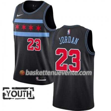 Maillot Basket Chicago Bulls Michael Jordan 23 2018-19 Nike City Edition Noir Swingman - Enfant